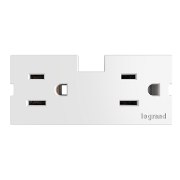 Foto para 15a 3" adorne White 2-Outlet Modular Outlet