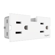 Foto para 15a 3" adorne White 2-Outlet Modular Outlet