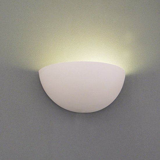 Picture of 100w 11" 1100 Crockery Paintable Bisque Ceramic Quarter Sphere  Indoor Wall Sconce
