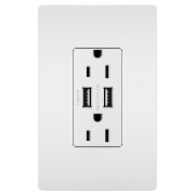 Foto para 15a White Tamper Resistant USB 3.1 Combo Duplex Outlet