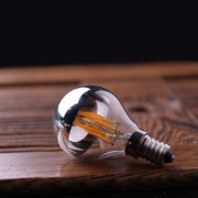 Foto para 4w 400lm 27k 120v E12 G14 (G45) (80x45 mm) Half Silver Filament Dimmable SW LED Light Bulb