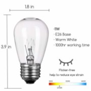 Foto para 11w 27k S14 Clear E26 Medium Candelabra SW Outdoor Commercial Grade String Incandescent Light Bulb