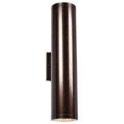 Foto para 30w (2 x 15) 2500lm 30k Sandpiper Bronze Frosted Outdoor Round Cylinder SSL WW LED Wall Fixture