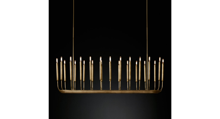 Foto para 600w (24x25) 61" Quenouilles Burnished Brass 24-Light E12 T6 Chandelier