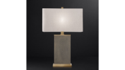 Picture of 40w 32¼" Delano Shagreen Burnished Brass 1-Light E26 Rectangular Table Lamp