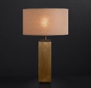Picture of 100w 28¾" Square Column Vintage Brass/Bronze 1-Light E26 Table Lamp