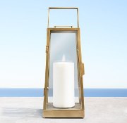 Picture of 30" Limoux Extra-Large Hurricane Glass Brass Candle Lantern