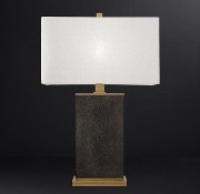 Picture of 40w 32¼" Delano Shagreen Burnished Brass 1-Light E26 Rectangular Table Lamp