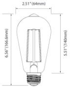 Picture of 6.5w ≅40w 450lm 22k 120v E26 ST19 Filament Dimmable SW LED Light Bulb