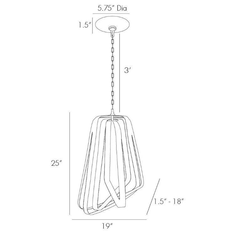 Foto para 60w 19" Adele English Bronze & Polished Nickel Brass 1-Light E26 A19 Pendant