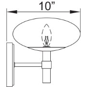 Picture of 4w 300lm 27k 9" Grand E12 B10 Replaceable LED Dry Location Brushed Brass Clear 1-Light Dimmable SW LED Wall Sconce