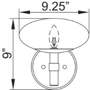 Foto para 4w 300lm 27k 9" Grand E12 B10 Replaceable LED Dry Location Brushed Steel Clear 1-Light Dimmable SW LED Wall Sconce