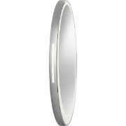 Foto para 30" Round Off-Center Frosted Face and White Acrylic Sides Integrated WW LED Mirror