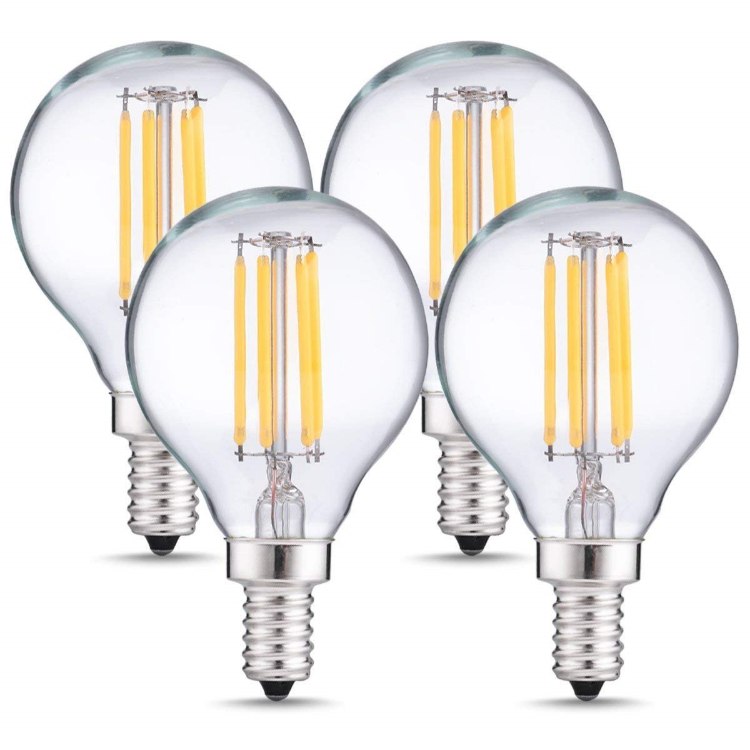 Foto para 4w ≅40w 400lm 27k 120v E12 G14 (G45) Filament Dimmable SW LED Light Bulb