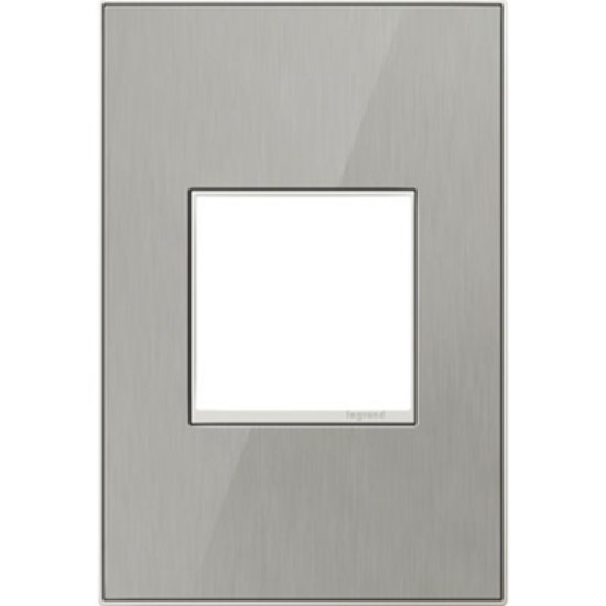 Foto para adorne Real Materials Brushed Stainless 1-Gang 2-Module Wall Plate