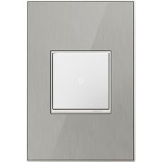 Foto para adorne Real Materials Brushed Stainless 1-Gang 2-Module Wall Plate