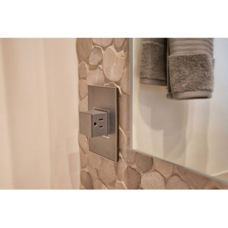 Foto para adorne Real Materials Brushed Stainless 1-Gang 2-Module Wall Plate