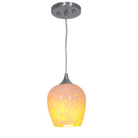 Picture of 60w Christie E-26 A-19 Incandescent Dry Location Brushed Steel White Glass Pendant