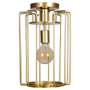 Foto para 7w 800lm 27k 14¼" Wired Gold 1-Light Vertical Cage E26 G25 Filament SW LED Pendant