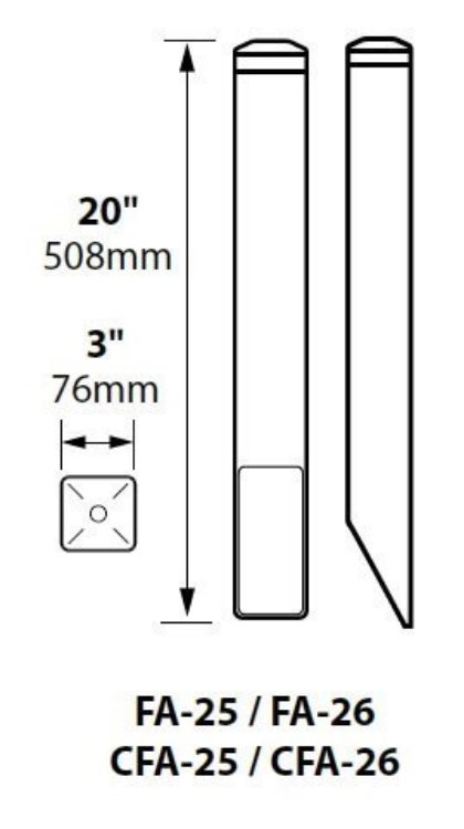 Foto para 20" 120-277v Black Texture w/Composite Cap Outdoor ABS Mounting Post