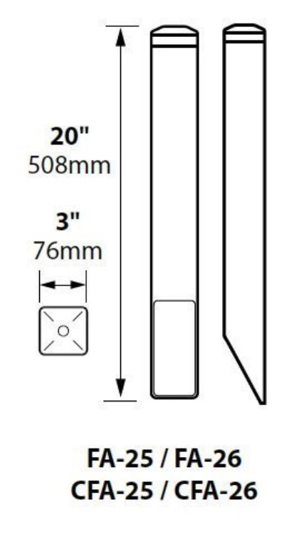 Foto para 20" 12v Black Texture w/Composite Cap Outdoor ABS Mounting Post