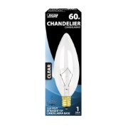 Picture of 60w 27k Clear Torpedo Tip Chandelier E12 SW Incandescent Light Bulb