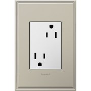 Foto para 15a adorne White Tamper Resistant Plus-Size 3-Module Duplex Outlet