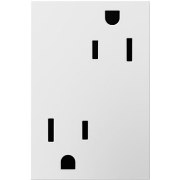 Foto para 15a adorne White Tamper Resistant Plus-Size 3-Module Duplex Outlet