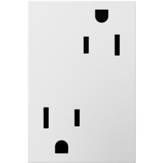 Foto para 15a adorne White Tamper Resistant Plus-Size 3-Module Duplex Outlet