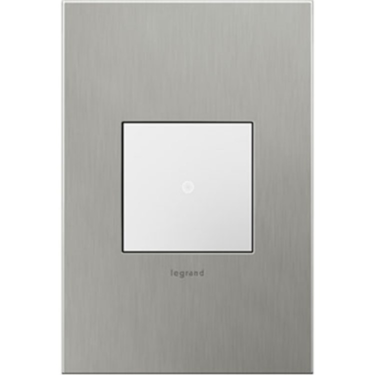 Picture of adorne Cast Metals Brushed Stainless Steel 1-Gang 2-Module Wall Plate
