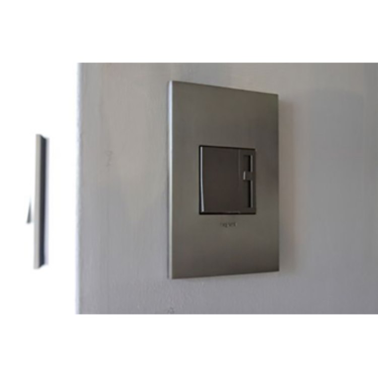 Picture of adorne Cast Metals Brushed Stainless Steel 1-Gang 2-Module Wall Plate