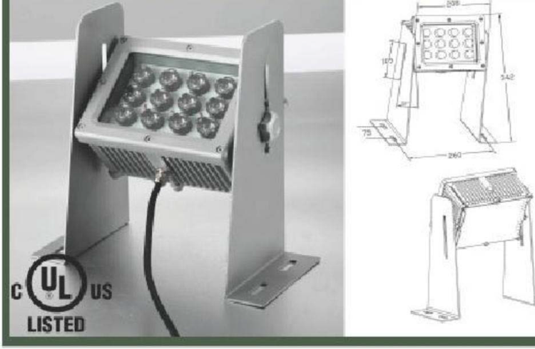 Foto para 13w Green Hallmark Lighting Porte Cochere 12-Light ∠15° 90-265VAC IP65 Outdoor LED Column Downlight