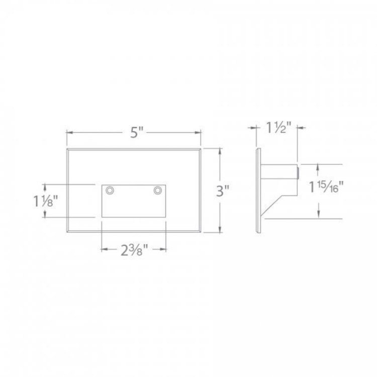 Foto para 2w 68lm 5" 30k 12v Rectangle Stainless Steel WW LED Step Light