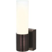 Picture of 18w Aqueous 2G11 FT18DL Fluorescent Damp Location Oil Rubbed Bronze Opal Wall Fixture (CAN 5.9"x4.25"x0.75")
