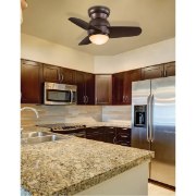 Picture of 47w  26" Spacesaver LED WW Flush Mount Ceiling Fan Oil Rubbed Bronze Tinted Opal
