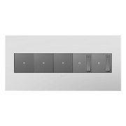 Foto para adorne Plastics Powder White 5-Gang Wall Plate