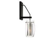 Foto para 60w 5" Dunbar Matte Black with Polished Chrome Accents 1-Light Wall Sconce