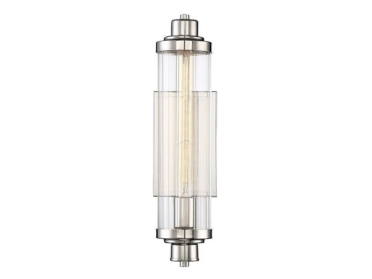 Foto para 60w 5" Pike Polished Nickel 1-Light Wall Sconce