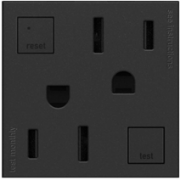 Foto para 15a adorne Graphite 2-Module Size Tamper Resistant GFCI Duplex Outlet