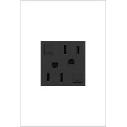 Foto para 15a adorne Graphite 2-Module Size Tamper Resistant GFCI Duplex Outlet