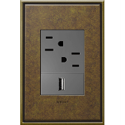 Foto para adorne Cast Metals Aged Brass 1-Gang+ 3 Module Wall Plate