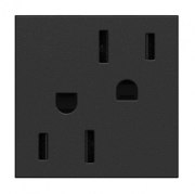 Foto para 15a adorne Graphite 2-Module Tamper Resistant Duplex Outlet