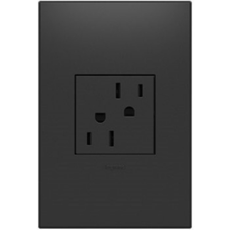 Foto para 15a adorne Graphite 2-Module Tamper Resistant Duplex Outlet
