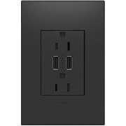 Foto para 15a adorne Graphite Tamper Resistant USB Plus-Size Combo Duplex Outlet