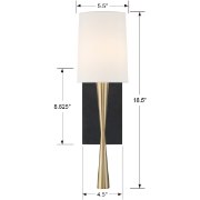 Foto para 60w 18½" Trenton Aged Brass and Black Forged 1-Light E12 Candelabra Wall Sconce