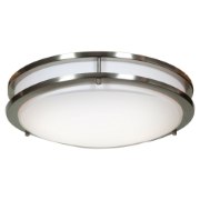 Picture of 26w (2 x 13) Solero GU-24 Spiral Fluorescent Damp Location Brushed Steel Acrylic Flush-Mount (OA HT 4)