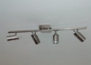 Foto para 31" (787.4㎜) Odyssey 140w (4 x 35w) GU-10 MR-16 Halogen Dry Location Brushed Steel Ceiling or Wall Spotlight Rail