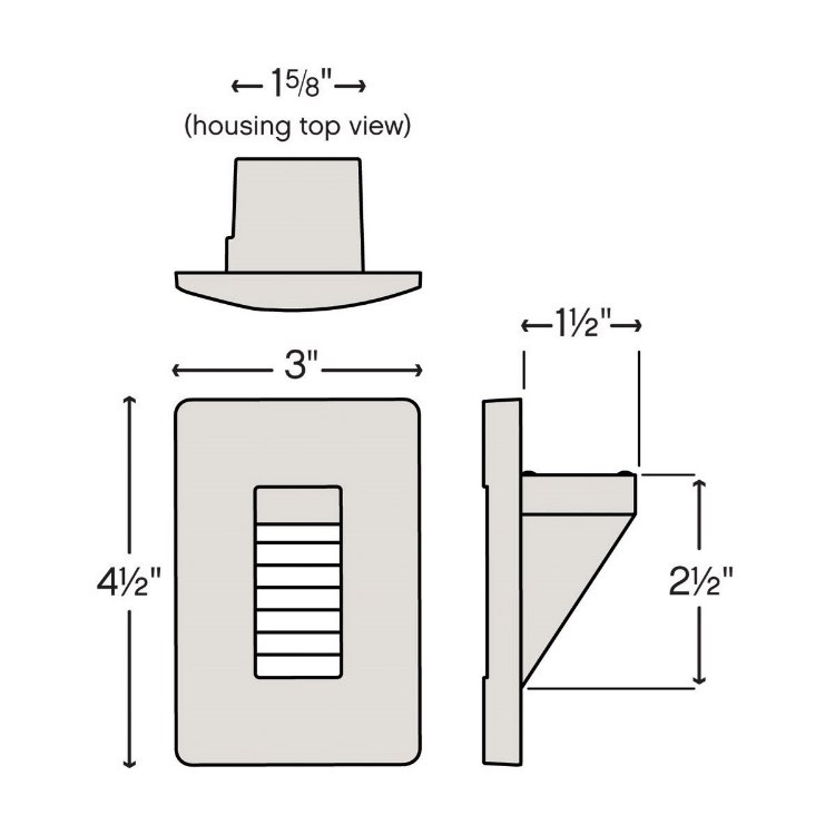 Foto para 4w 4½" Luna Bronze 27k LED Landscape 120v Vertical Deck Step Light