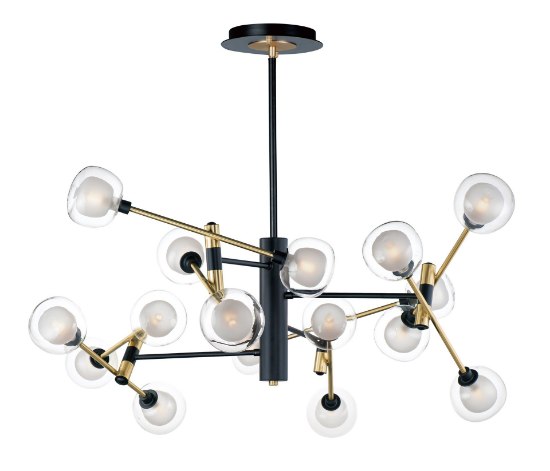 Foto para 49" Parallel Black/Gold 16-Light G9 WW LED Pendant