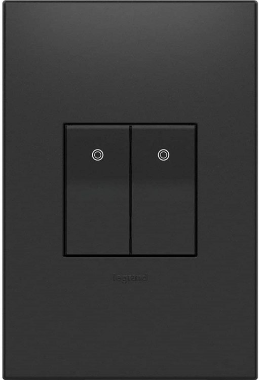 Foto para 15a adorne Paddle Graphite Half-Size Single Pole 3 Way Rocker 1 Module Switch